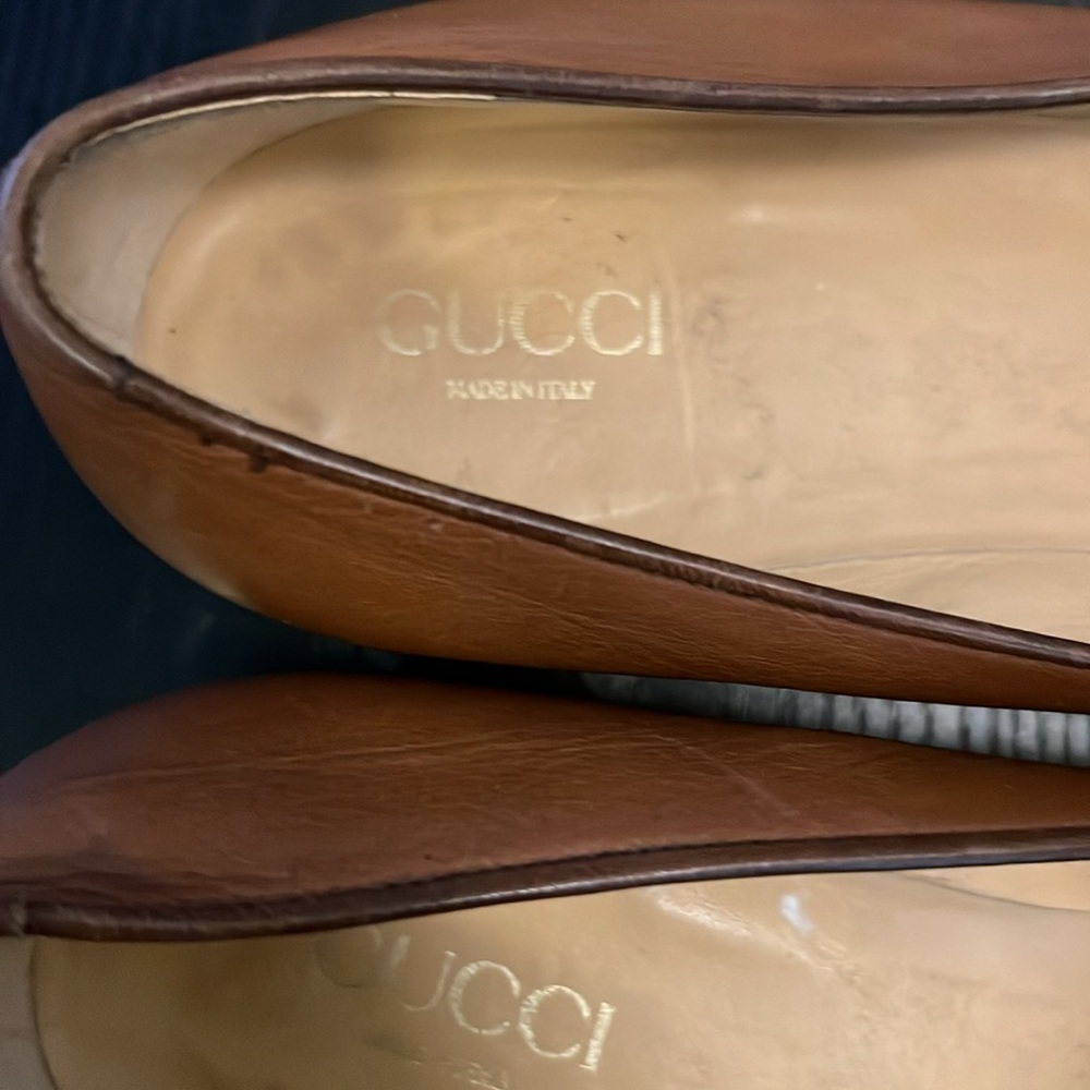 Vtg Gucci Tan Leather Tassel Loafers Women's Classic Vintage Size 9AA - Picture 6 of 13